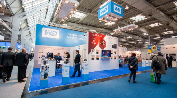 Booth of Western Digital company at CeBIT information technology trade show